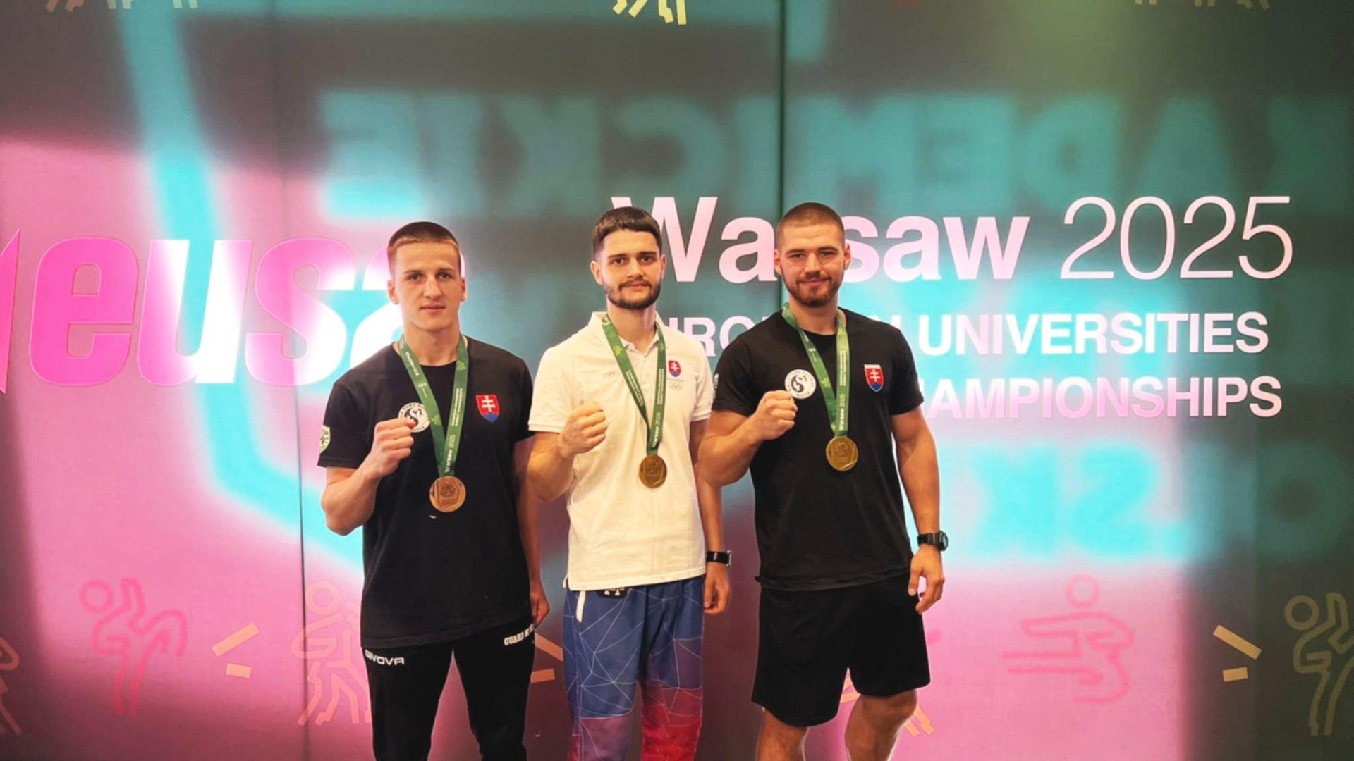 ( z ľava) Marian Klykavka, Anatolii Kuhal, Oleksii Poluliakh